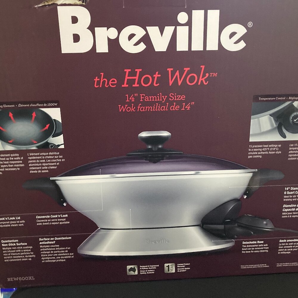 BREVILLE The Hot Wok Pro Electric Wok 14” Diameter BEW600XL Boxed